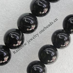 Gemstone beads, Agate(dyed), Round 14mm Hole:1.5mm, Sold per 16-inch strand