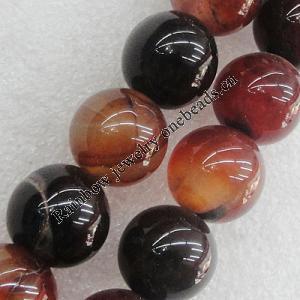 Gemstone beads, Agate(dyed), Round 14mm Hole:1.5mm, Sold per 16-inch strand