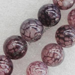 Gemstone beads, Agate(dyed), Round 16mm Hole:1.5mm, Sold per 16-inch strand