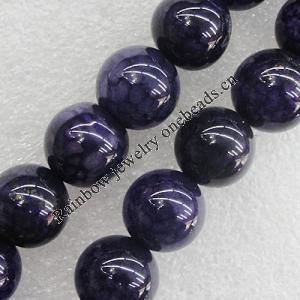 Gemstone beads, Agate(dyed), Round 14mm Hole:2.5mm, Sold per 16-inch strand