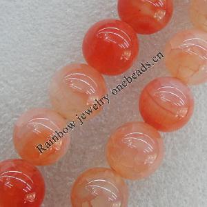 Gemstone beads, Agate(dyed), Round 14mm Hole:2mm, Sold per 16-inch strand