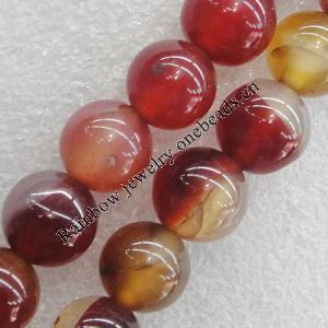 Gemstone beads, Agate(dyed), Round 14mm Hole:2.5mm, Sold per 16-inch strand