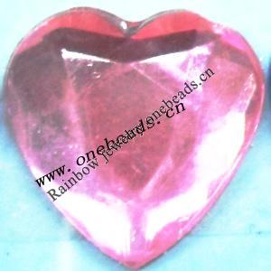 Taiwan Acrylic Cabochons,Faceted Heart 14mm,Sold by Bag