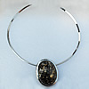 Zinc Alloy Necklace with Resin Pendant, 47x38mm，Sold by PC