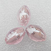 Silver Foil Lampwork Beads, Oval 11x16mm, Hole:About 2mm, Sold by PC