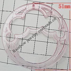 Transparent Acrylic Pendant, 51mm Hole:1mm, Sold by Bag 