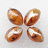 Silver Foil Lampwork Beads, Oval 11x16mm, Hole:About 2mm, Sold by PC