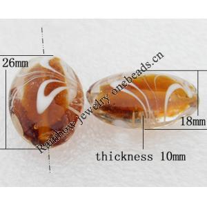 Lampwork Beads, Horse Eye 18x26x10mm, Hole:About 2mm, Sold by PC