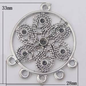 Connector Zinc Alloy Jewelry Findings Lead-free, 28x33mm Hole:2mm, Sold by Bag