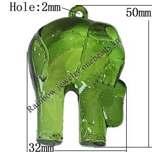 Transparent Acrylic Pendant, Animal 50x32mm Hole:2mm, Sold by Bag 