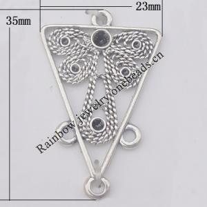 Connector Zinc Alloy Jewelry Findings Lead-free, 23x35mm Hole:2mm, Sold by Bag