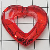 Transparent Acrylic Pendant, Heart 25x27mm Hole:2mm, Sold by Bag 