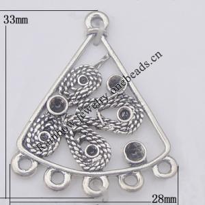 Connector Zinc Alloy Jewelry Findings Lead-free, 28x33mm Hole:2mm, Sold by Bag