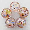 Silver Foil Lampwork Beads, Flat round 20x10mm, Hole:About 2mm, Sold by PC