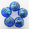 Silver Foil Lampwork Beads, Flat round 20x10mm, Hole:About 2mm, Sold by PC