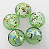 Silver Foil Lampwork Beads, Flat round 20x10mm, Hole:About 2mm, Sold by PC