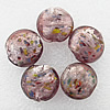 Silver Foil Lampwork Beads, Flat round 20x10mm, Hole:About 2mm, Sold by PC