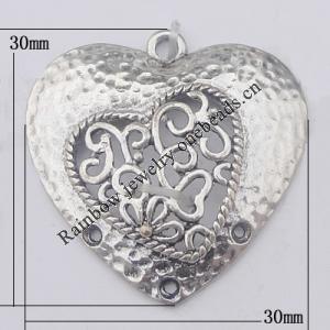 Pendant Zinc Alloy Jewelry Findings Lead-free, 30mm Hole:2mm, Sold by Bag