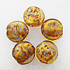 Silver Foil Lampwork Beads, Flat round 20x10mm, Hole:About 2mm, Sold by PC