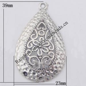 Pendant Zinc Alloy Jewelry Findings Lead-free, 23x29mm Hole:2mm, Sold by Bag