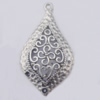 Pendant Zinc Alloy Jewelry Findings Lead-free, 24x44mm Hole:2mm, Sold by Bag