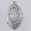 Pendant Zinc Alloy Jewelry Findings Lead-free, 24x40mm Hole:2mm, Sold by Bag