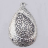 Pendant Zinc Alloy Jewelry Findings Lead-free, 25x39mm Hole:2mm, Sold by Bag