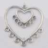 Connector Zinc Alloy Jewelry Findings Lead-free, 34x37mm Hole:2mm, Sold by Bag