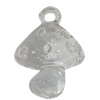 Transparent Acrylic Pendant, Mushroom 28x20mm Hole:2mm, Sold by Bag 