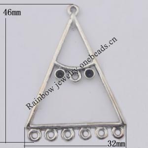 Connector Zinc Alloy Jewelry Findings Lead-free, 32x46mm Hole:2mm, Sold by Bag