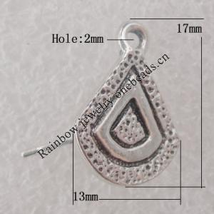 Earring Zinc Alloy Jewelry Findings Lead-free, 17x13mm Hole:2mm, Sold by Pair
