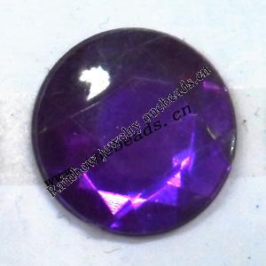 Taiwan Acrylic Cabochons,Faceted Flat Round, 16mm in diameter,Sold by Bag