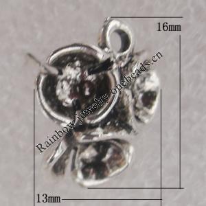 Earring Zinc Alloy Jewelry Findings Lead-free, 13x16mm Hole:2mm, Sold by Pair