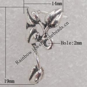 Earring Zinc Alloy Jewelry Findings Lead-free, 14x19mm Hole:2mm, Sold by Pair