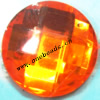 Taiwan Acrylic Cabochons,Faceted Flat Round, 7mm in diameter,Sold by Bag