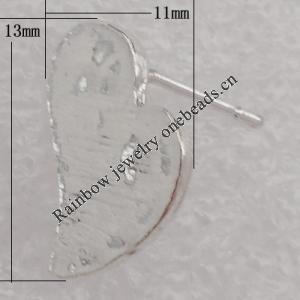 Earring Zinc Alloy Jewelry Findings Lead-free, 11x13mm Hole:2mm, Sold by Pair