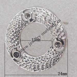 Earring Zinc Alloy Jewelry Findings Lead-free, 24x12mm, Sold by Pair