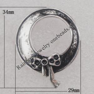 Earring Zinc Alloy Jewelry Findings Lead-free, 34x29mm, Sold by Pair