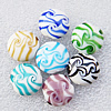 Lampwork Beads, Mix Color Flat round 20x10mm, Hole:About 2mm, Sold by Group