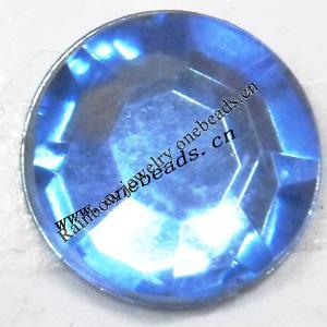 Taiwan Acrylic Cabochons,Faceted Flat Round, 12mm in diameter,Sold by Bag