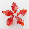 Gold Sand Lampwork Beads, Twist Leaf 28x17x7mm, Hole:About 2mm, Sold by PC