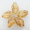 Gold Sand Lampwork Beads, Twist Leaf 28x17x7mm, Hole:About 2mm, Sold by PC