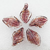 Gold Sand Lampwork Beads, Twist Leaf 28x17x7mm, Hole:About 2mm, Sold by PC