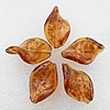 Gold Sand Lampwork Beads, Twist Leaf 28x17x7mm, Hole:About 2mm, Sold by PC