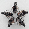 Gold Sand Lampwork Beads, Twist Leaf 28x17x7mm, Hole:About 2mm, Sold by PC