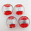 Silver Foil Lampwork Beads, Flat round 28x13mm, Hole:About 2mm, Sold by PC