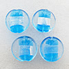 Silver Foil Lampwork Beads, Flat round 28x13mm, Hole:About 2mm, Sold by PC