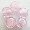 Silver Foil Lampwork Beads, Flat round 28x13mm, Hole:About 2mm, Sold by PC