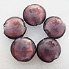 Silver Foil Lampwork Beads, Flat round 28x13mm, Hole:About 2mm, Sold by PC