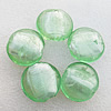 Silver Foil Lampwork Beads, Flat round 28x13mm, Hole:About 2mm, Sold by PC